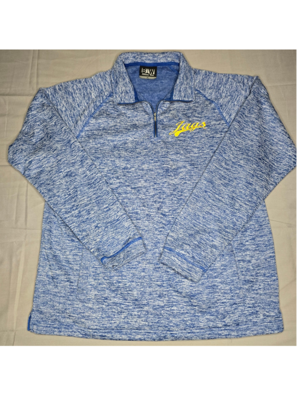 Men's BAW Athletic Wear Zip Up Sweater XL Blue Yellow Jags